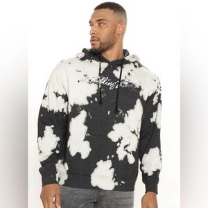 The Rolling Stones Official Merch Unisex Tie Dye Vintage Wash Hoodie Size Large